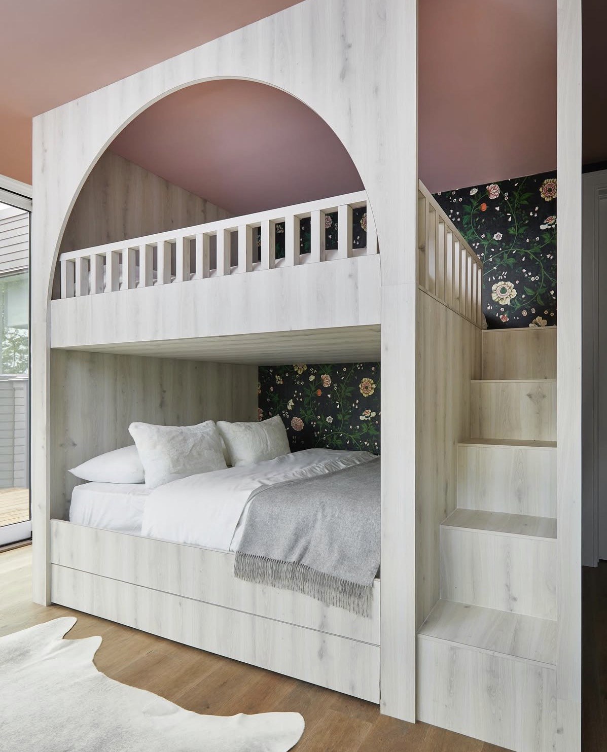 Custom arched bunk-bed architecture